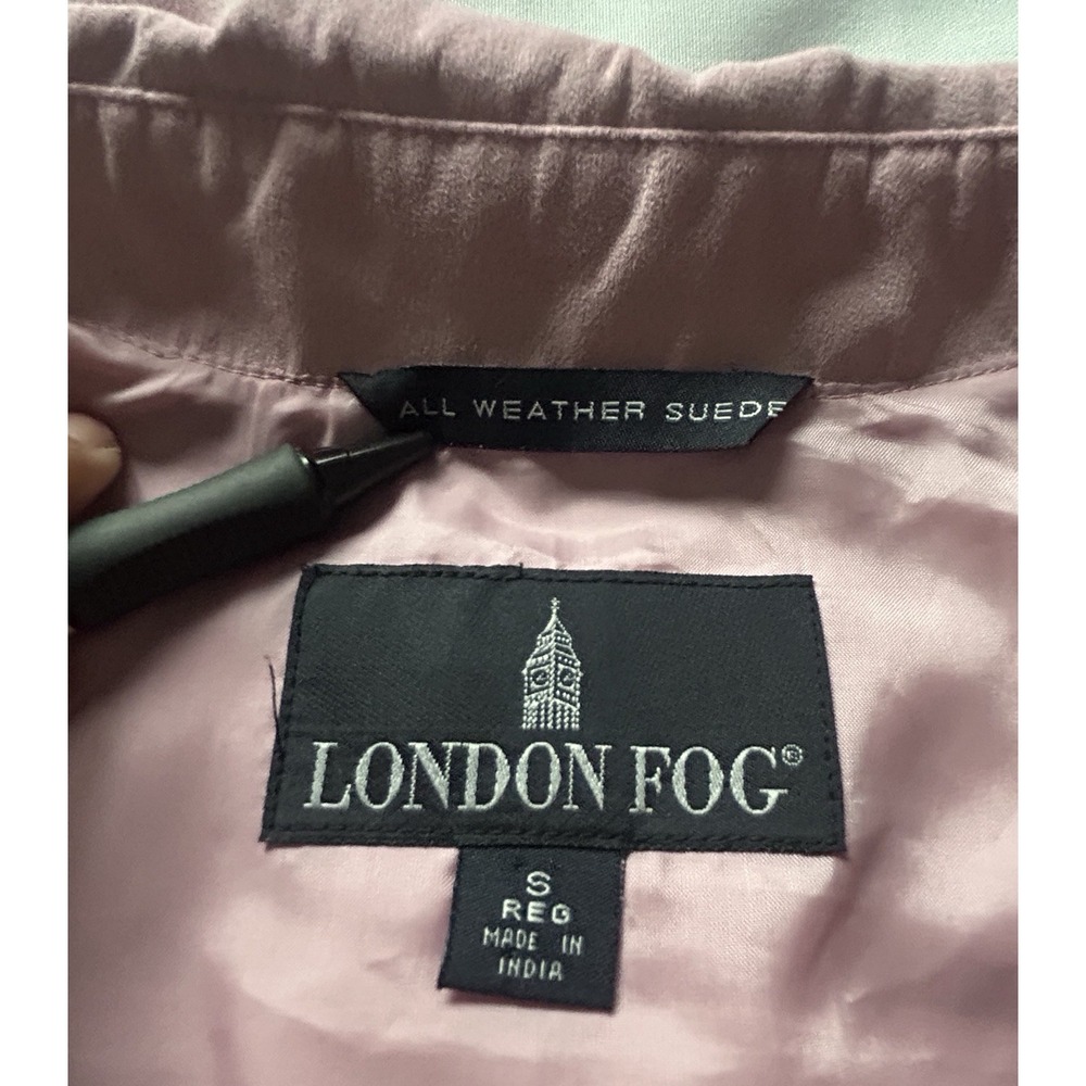 London Fog All Weather Suede Women's Small Pink Long Sleeve Jacket Quiet Luxury - Picture 3 of 9